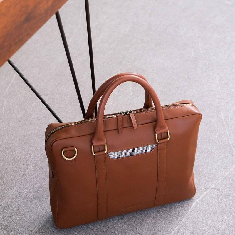 The Postbox Cullen Laptop Bag 15.6 Inch - Classic Tan