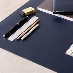 The Postbox Leather Desk Mat Large - Deep Sea Blue - Modern Quests