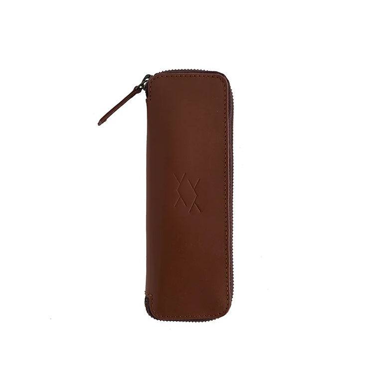 The Postbox Spark Stationary Zipper Case - Classic Tan