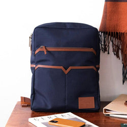 The Postbox The Arles Backpack - Oxford Blue