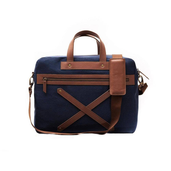 The Postbox The Arrival Laptop Workbag - Oxford Blue