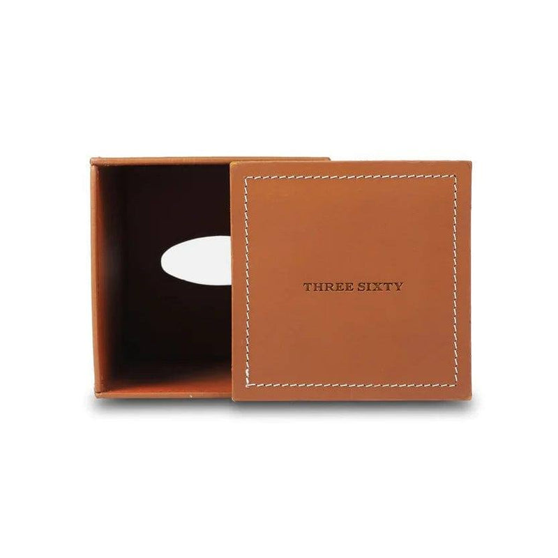 Three Sixty Modella High Tissue Box Holder - Cognac - Modern Quests