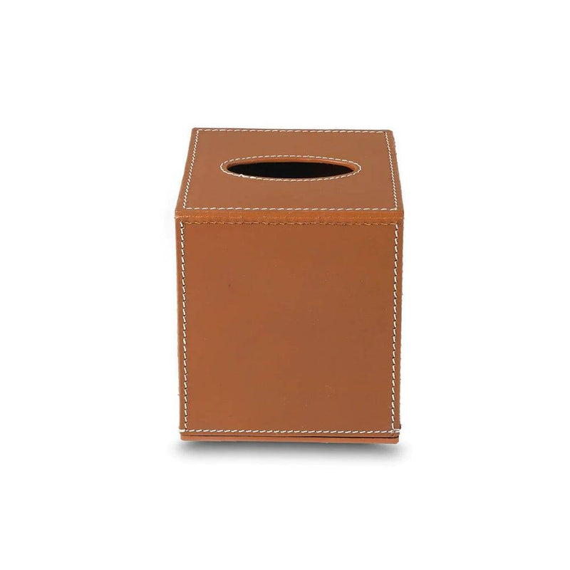 Three Sixty Modella High Tissue Box Holder - Cognac - Modern Quests