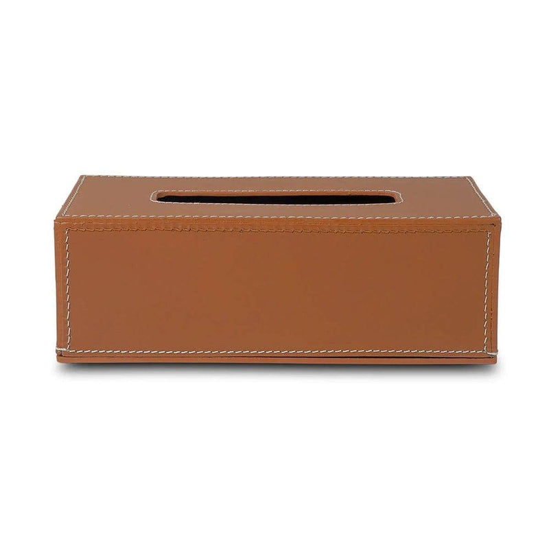 Three Sixty Modella Tissue Box Holder - Cognac - Modern Quests