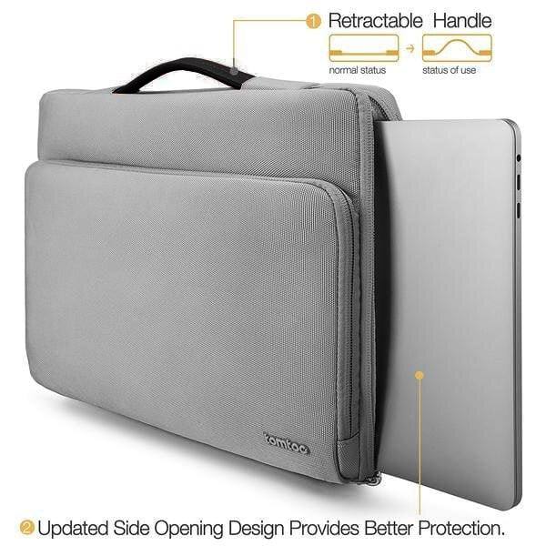 Tomtoc Defender A14 Laptop Briefcase - Grey 13 to 13.5 Inch - Modern Quests