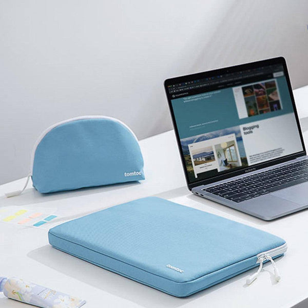Tomtoc Duo 13 Inch Laptop Sleeve and Pouch - Blue - Modern Quests