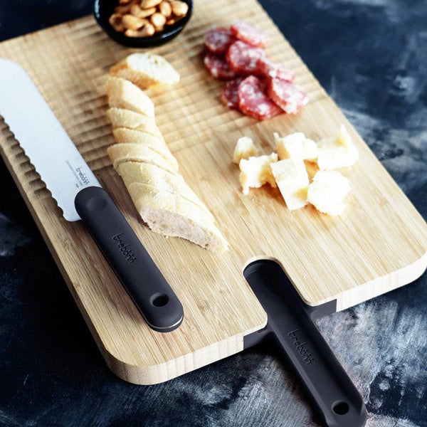 Trebonn Artu Integrated Bread Knife and Cutting Board - Black