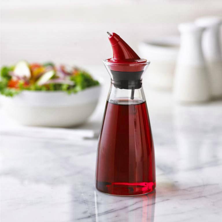 Trudeau Dripless Oil Bottle - Red - Modern Quests
