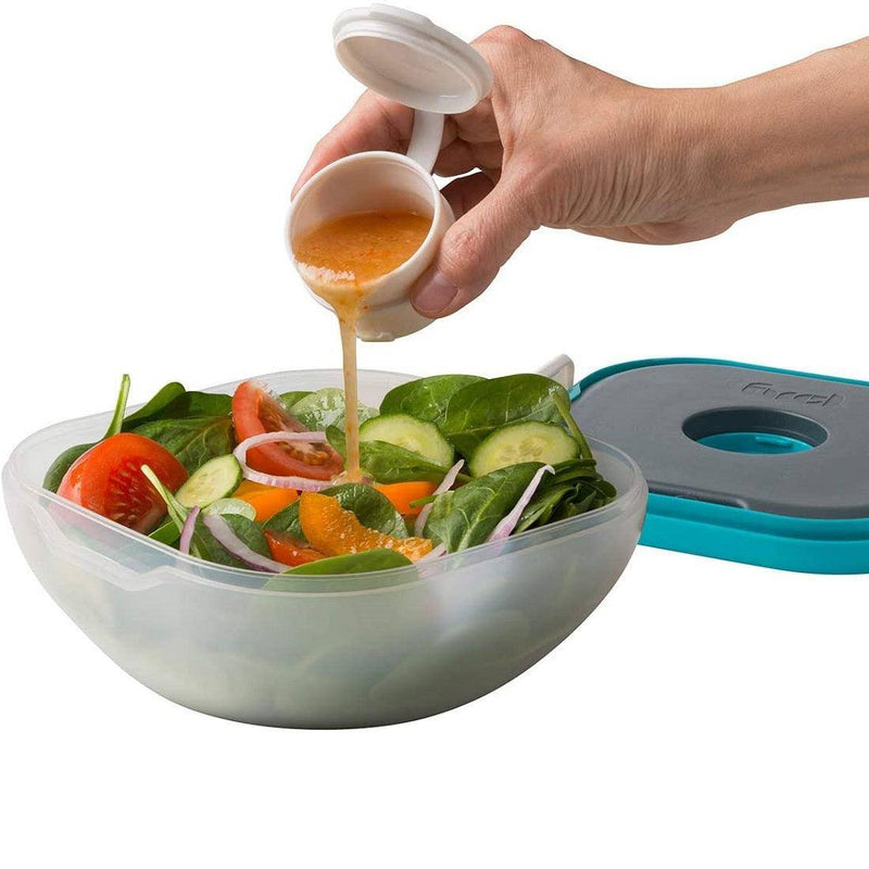 Trudeau Fuel Salad On-The-Go Container - Tropical Blue - Modern Quests