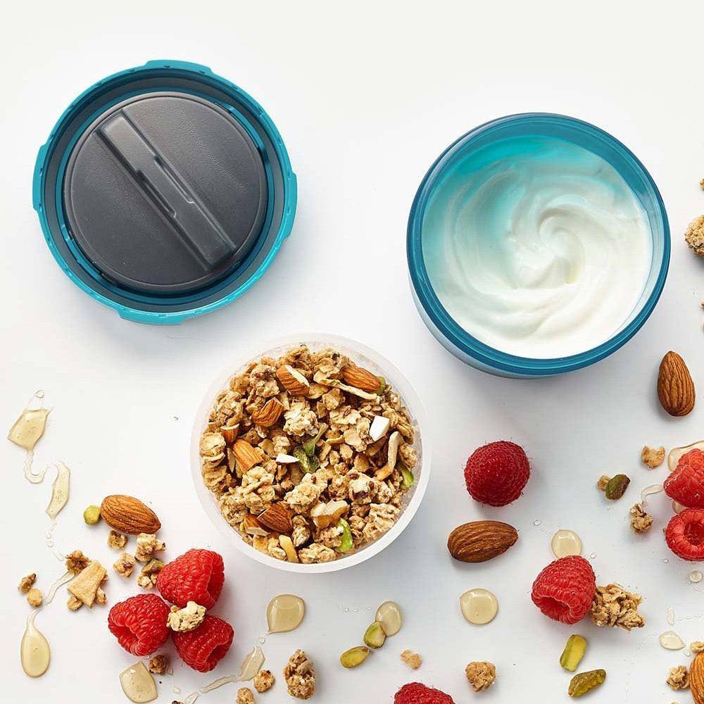 Trudeau Fuel Yoghurt & Granola Container Tropical Blue Modern Quests