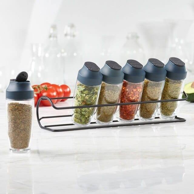 Trudeau Horizontal 6 Bottle Spice Rack Modern Quests