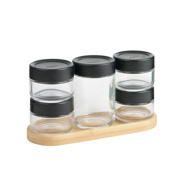 Trudeau Stackable Spice Storage Jars, Set of 5