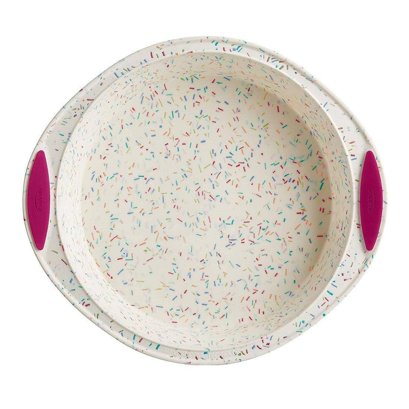 Trudeau Structure Silicone Round Cake Pan - White Confetti - Modern Quests