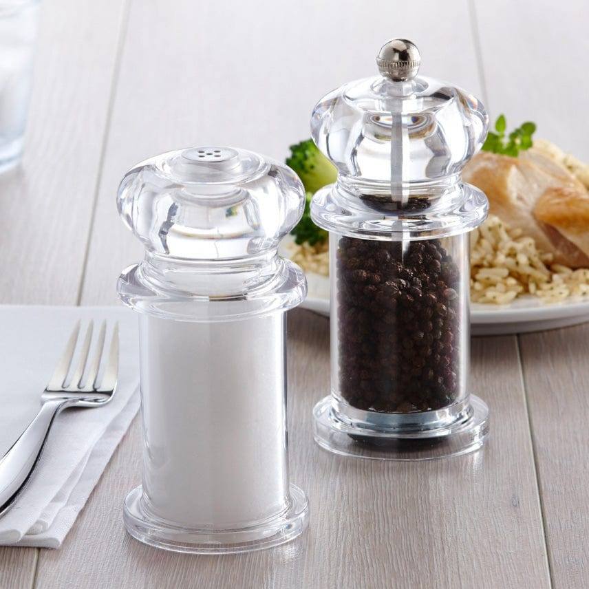 Trudeau Traditional Peppermill & Salt Shaker Set Modern Quests