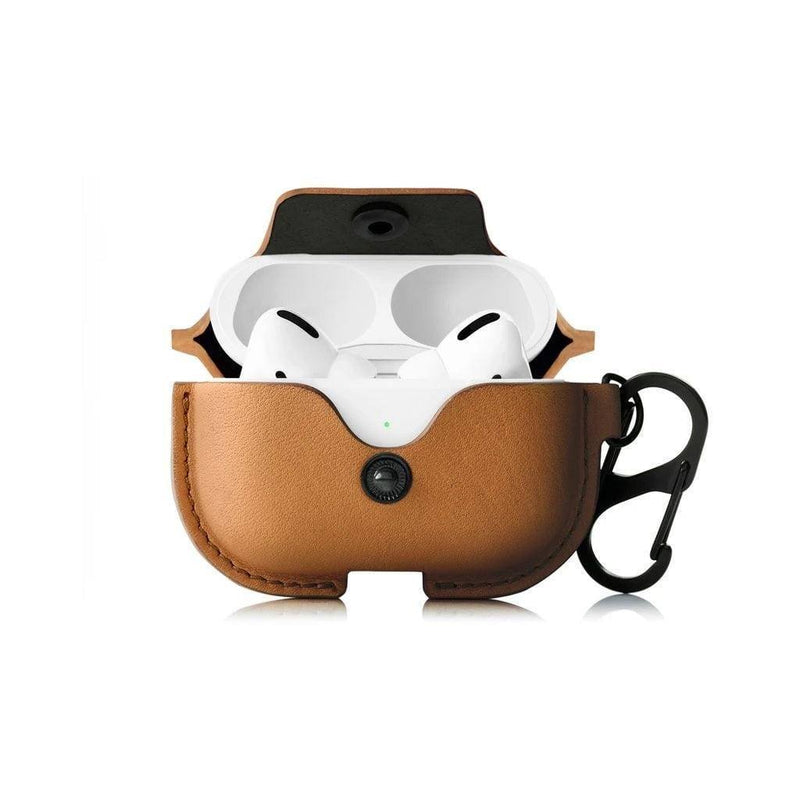 Twelve South AirSnap Leather Case for Airpods Pro - Cognac - Modern Quests