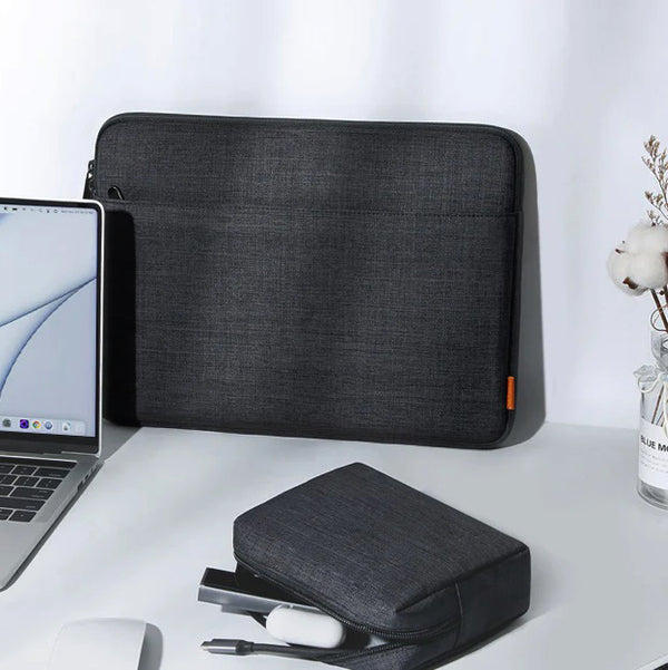 Ultrathin Laptop Sleeve with Pouch - Black 14 Inches