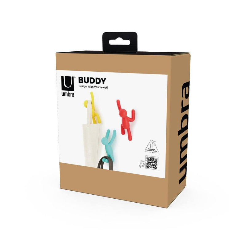 Umbra Buddy Hooks, Set of 3 - Red Green Yellow - Modern Quests