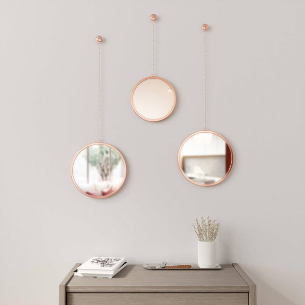 Umbra Dima Round Mirrors, Set of 3 - Copper