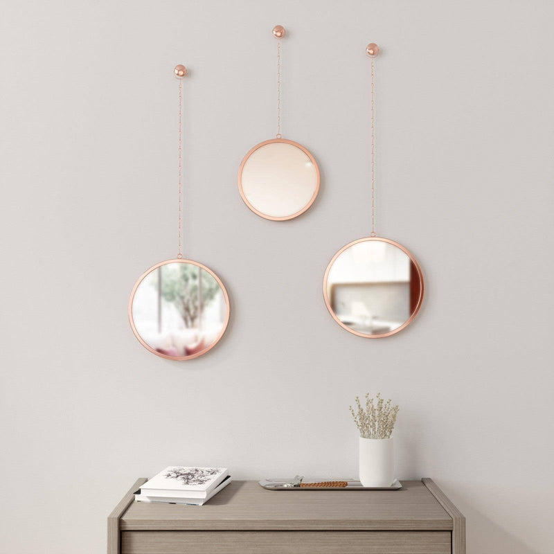Umbra Dima Round Mirrors, Set of 3 - Copper - Modern Quests