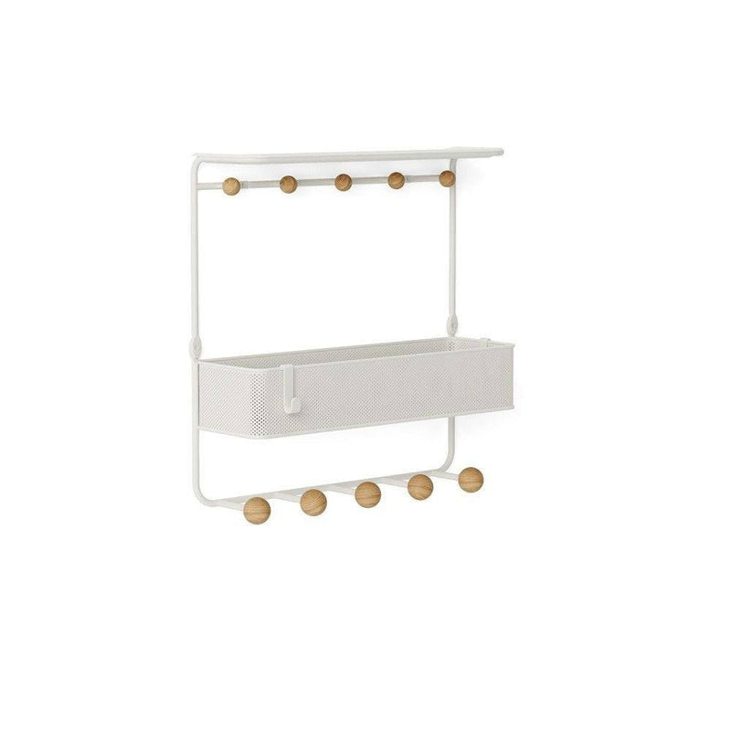 Umbra Estique Wall Shelf With Hooks - White - Modern Quests
