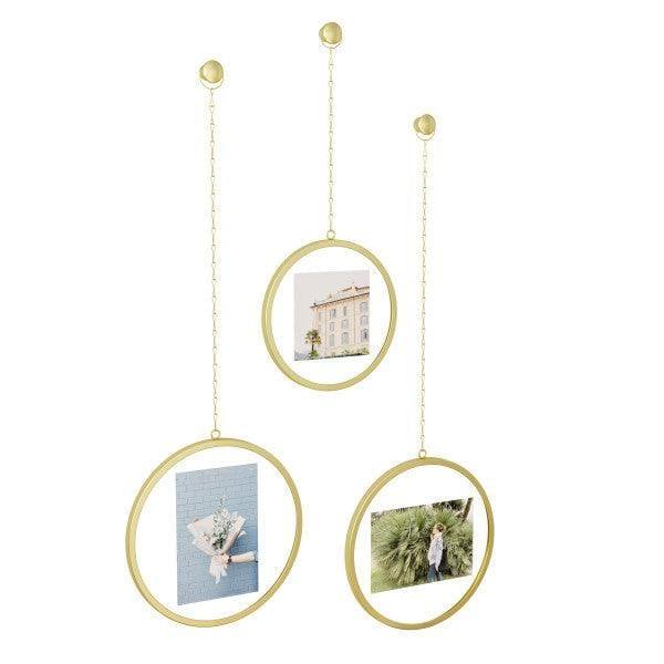 Umbra Fotochain Round Frames, Set of 3 - Brass - Modern Quests