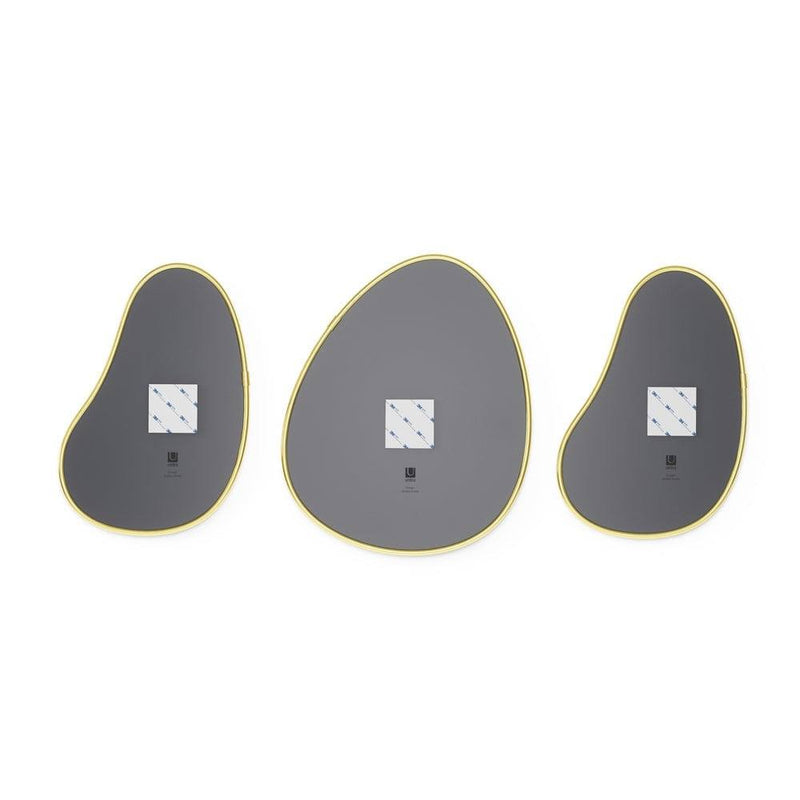 Umbra Hubba Pebble Mirrors, Set of 3 - Brass - Modern Quests