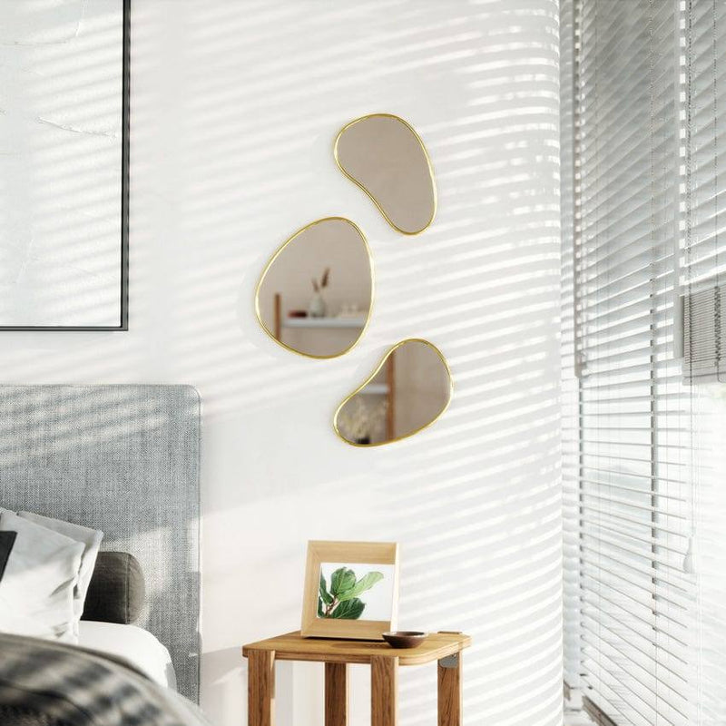 Umbra Hubba Pebble Mirrors, Set of 3 - Brass - Modern Quests