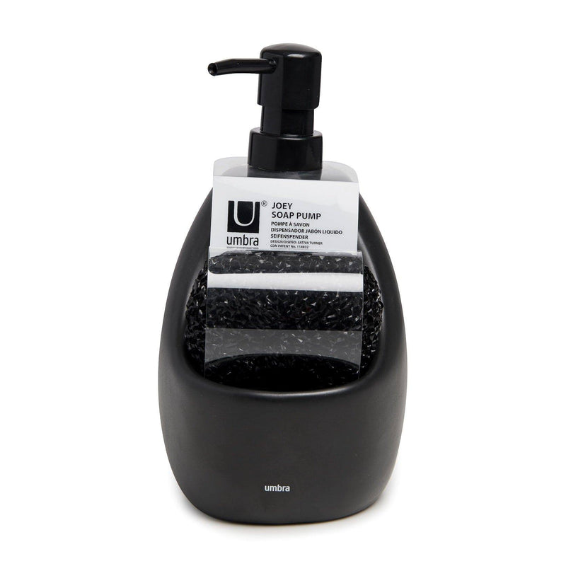 Umbra Joey Kitchen Soap Pump with Scrub - Black