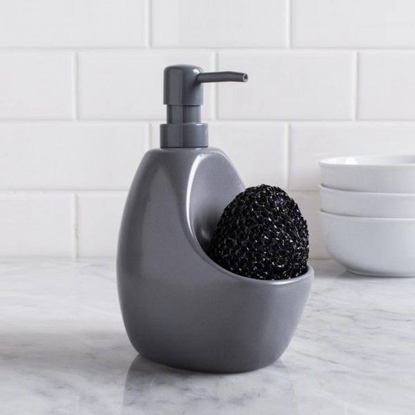 Umbra Joey Kitchen Soap Pump with Scrub - Charcoal