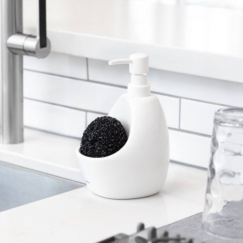 Umbra Joey Kitchen Soap Pump with Scrub - White