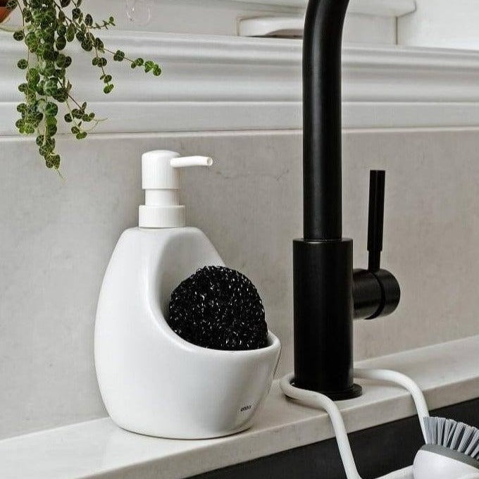 Umbra Joey Kitchen Soap Pump with Scrub - White - Modern Quests