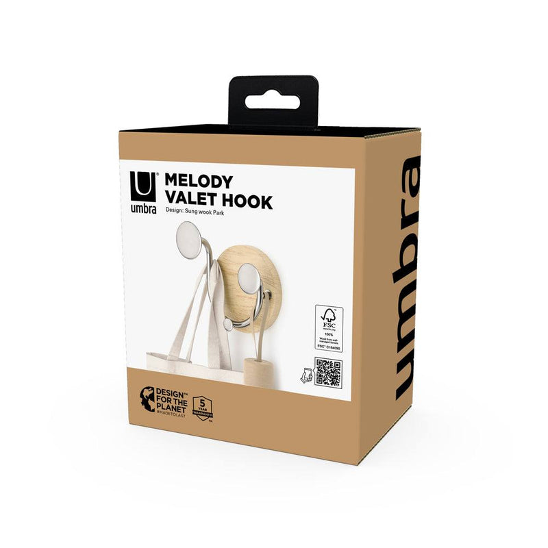 Umbra Melody Valet Wall Hook - Nickle - Modern Quests