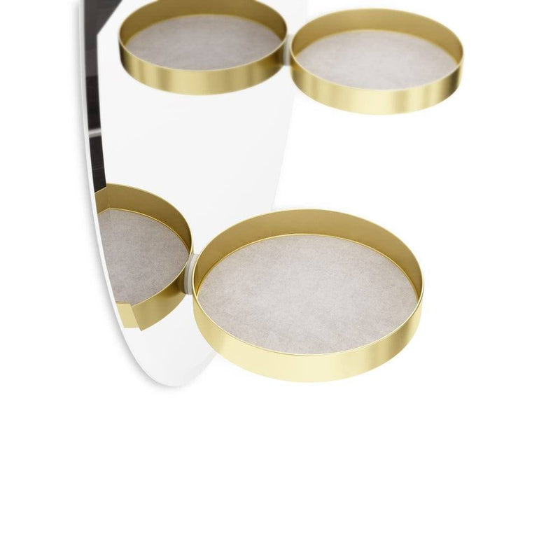 Umbra Perch Round Wall Mirror - Brass