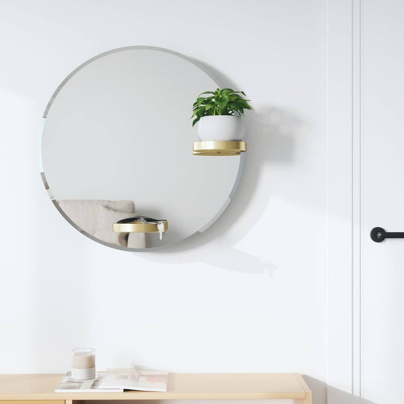 Umbra Perch Round Wall Mirror - Brass - Modern Quests