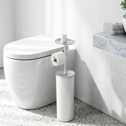 Umbra Portaloo Toilet Paper Stand with Storage - White & Nickel - Modern Quests