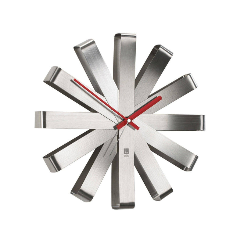 Umbra Ribbon Wall Clock - Steel - Modern Quests