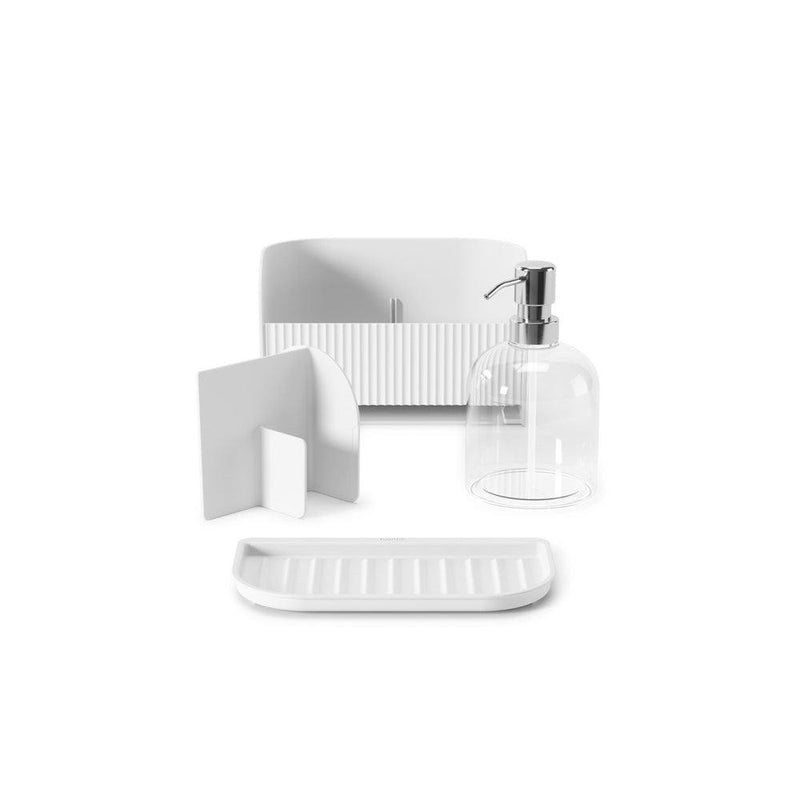 Umbra Sling Sink Caddy with Soap Pump - White