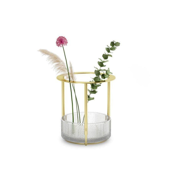 Umbra Tesora Adjustable Glass Vase - Brass