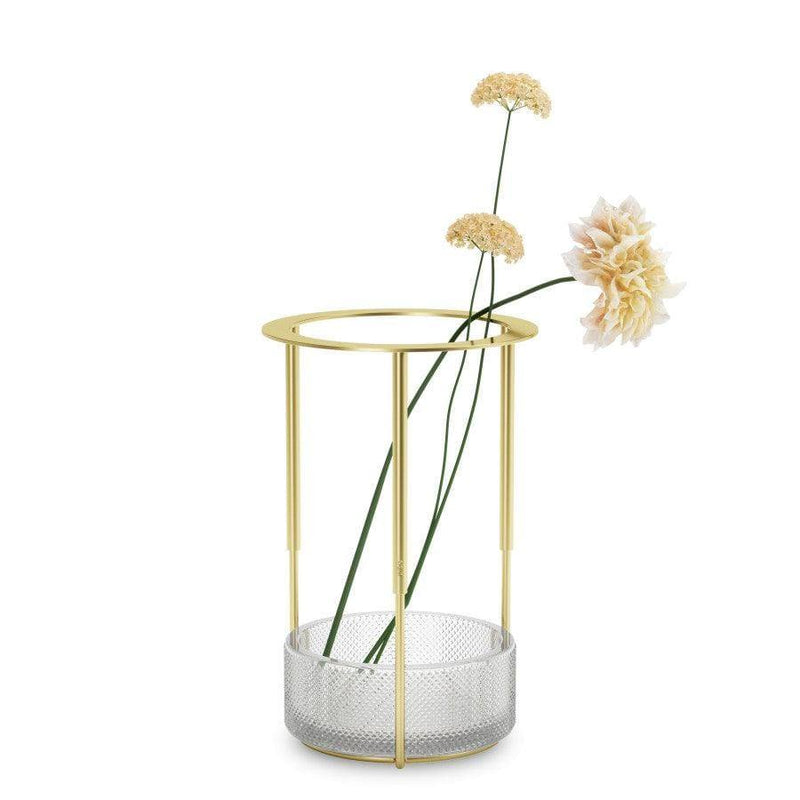 Umbra Tesora Adjustable Glass Vase - Brass - Modern Quests