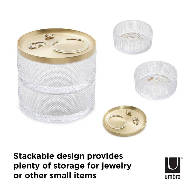 Umbra Tesora Storage Box - Glass Brass - Modern Quests