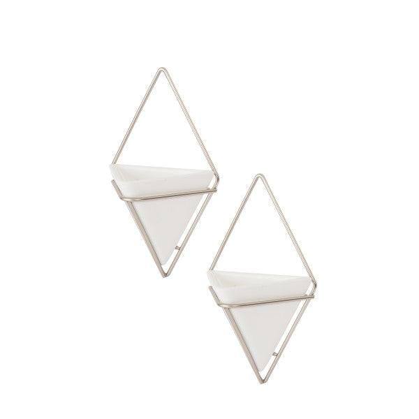 Umbra Trigg Wall Vessel Small Set of 2 - White Nickel - Modern Quests
