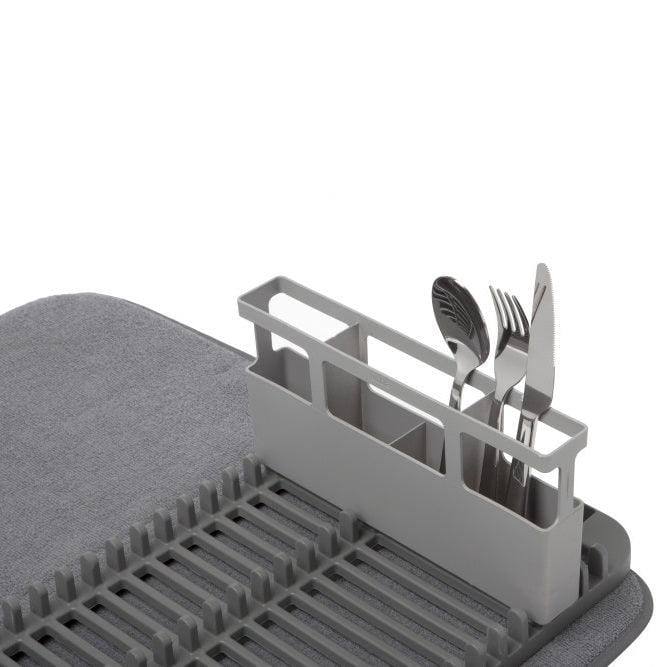 Umbra UDry Dish Rack with Drying Mat - Charcoal