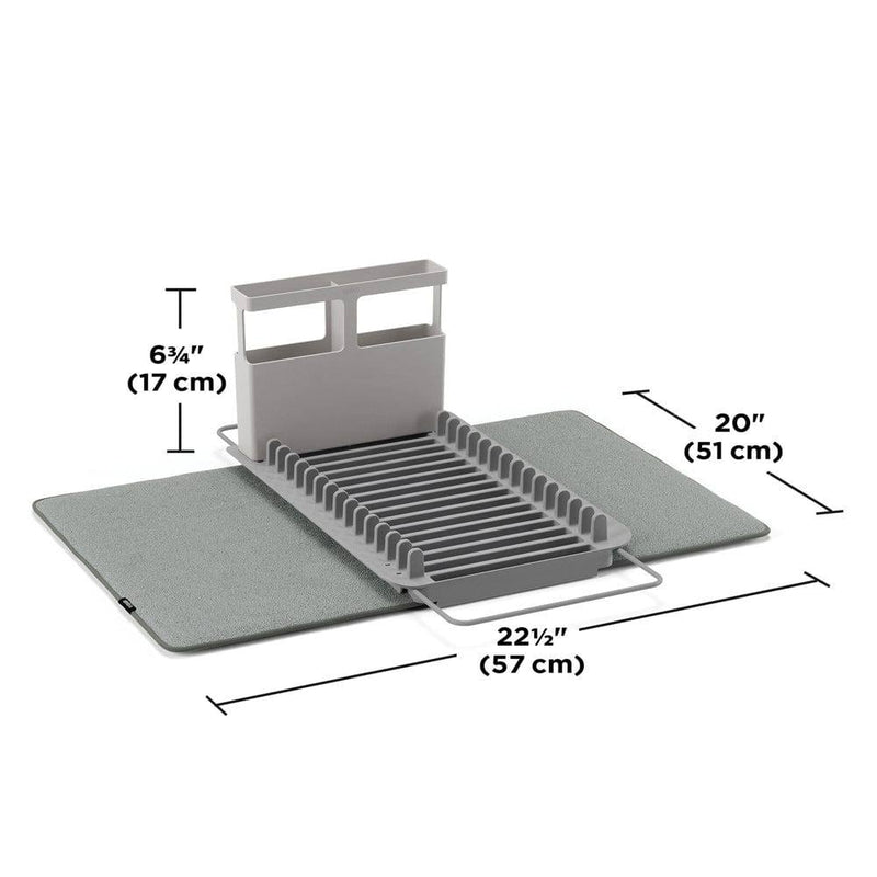 Umbra UDry Over The Sink Dish Rack With Dry Mat - Charcoal