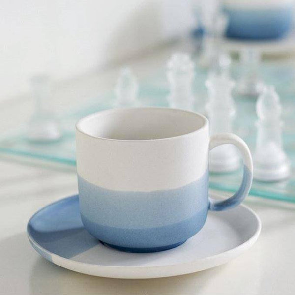 Waabi Saabi Skye Porcelain Mugs with Saucers, Set of 2