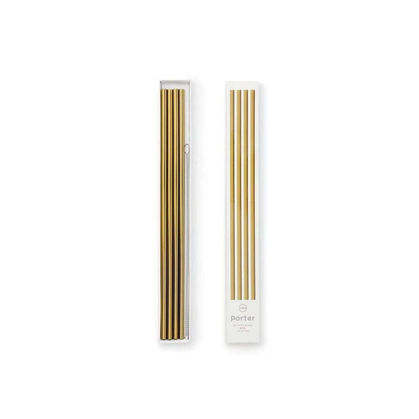 W&P Design Porter Metallic Tall Straws - Gold - Modern Quests