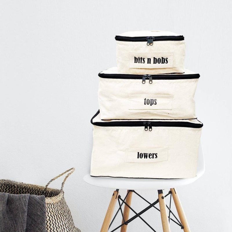 Whistling Yarns Canvas Storage Cube - Bits & Bobs - Modern Quests