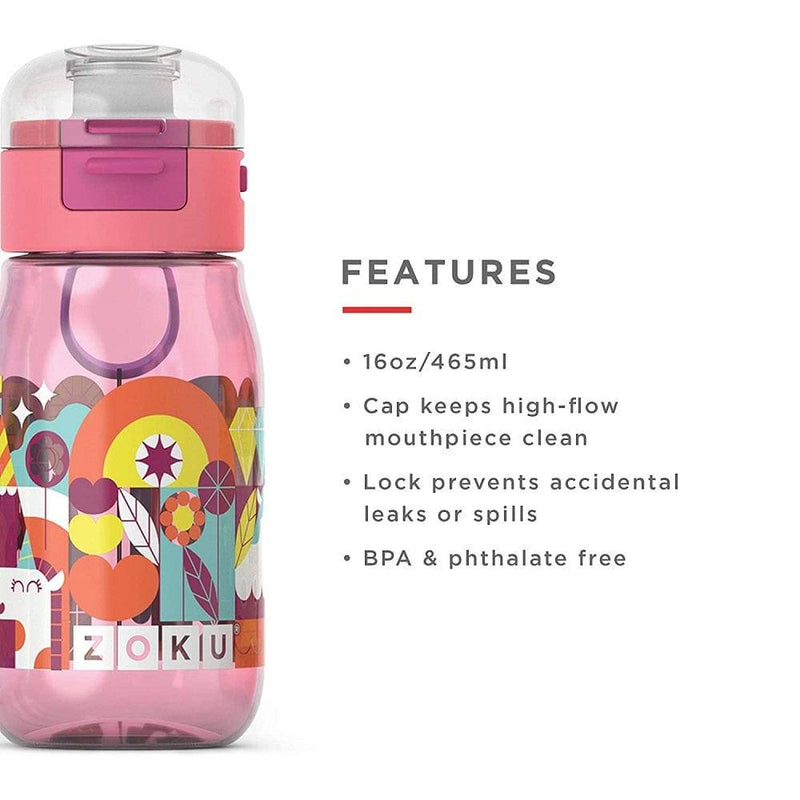Zoku Kids Flip Gulp Bottle - Pink - Modern Quests